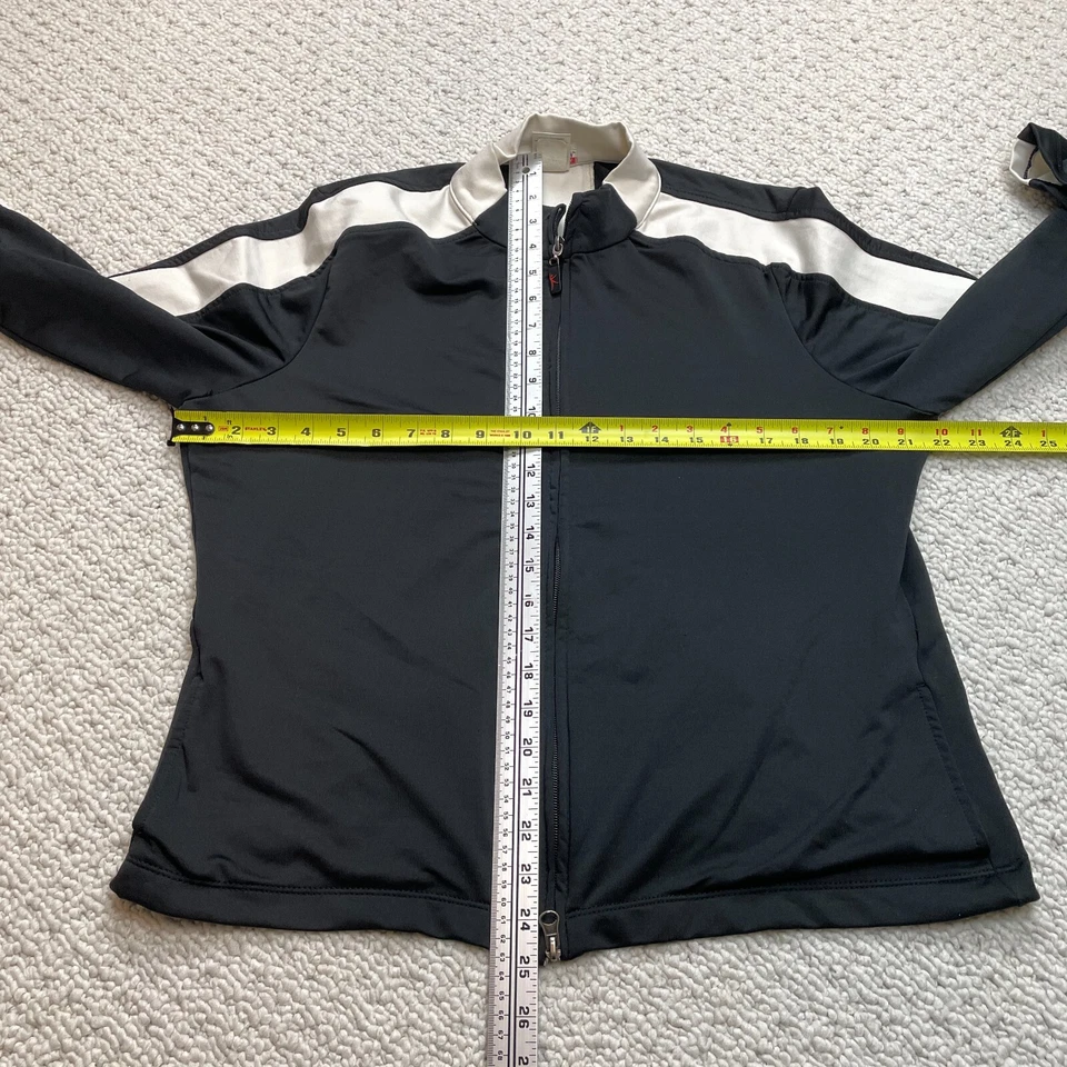 Chaqueta deportiva Danskin Now Track Missy XL 16/18 negra cremallera completa poliéster para mujer Foto 2 de 4