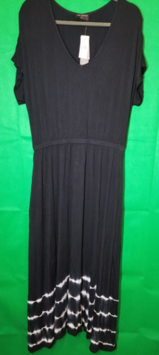 Lane Bryant Women Size 14/16 Dolman Short Sleeve V Neck Tie Dye Maxi Dress NWT