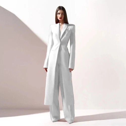 Fashion Women's Suit Long Jacket 2 Pieces Formal Wedding Party Ladies Work Wear - Picture 10 of 32