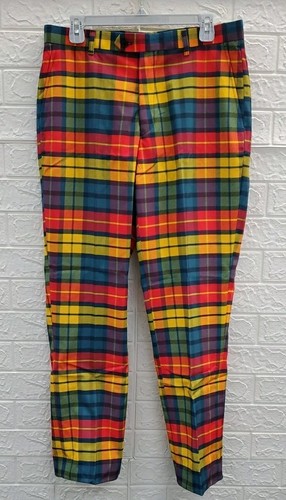 New Shinesty The Apple Cider Fall Plaid Suit Pant Multicolor Size 32X31