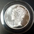1 Mercury One Troy Oz .999 Silver UNC Round Eagle Bullion in Capsule 1149
