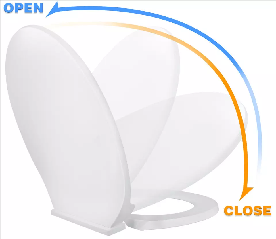 Affine Bathroom Toilet Seat Slow Soft Close Anti-Slam D Shape Wraparound White Modern | £44.99 | Mirror Online - View #7