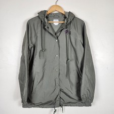EMPYRE Clothing Womens Jacket Olive Green Hooded Windbreaker Medium Skater Indie