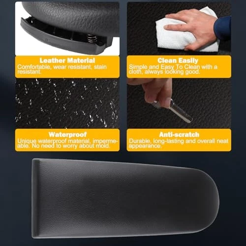 Center Console Armrest Cover for Volkswagen Beetle 1999-2010, Black - Изображение 4 из 4
