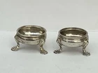 Pair of Georgian Miniature Solid Silver Open Salt Cellars, 1760’s
