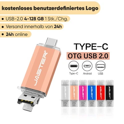 JASTER TYPE-C USB Flash-Laufwerk 64GB 3 in 1 OTG Micro USB-C 128 GB USB-Sticks 16GB 4GB