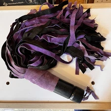 Flogger With Wooden Handle Purple And Black Small