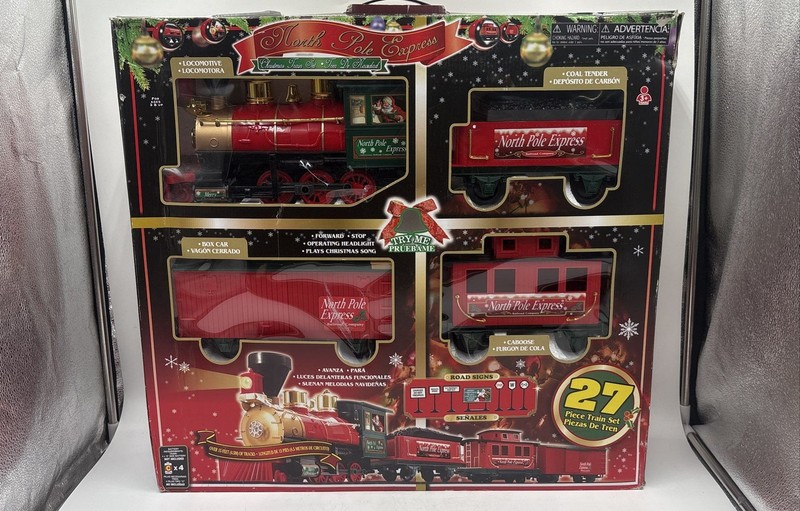 EzTec #62180 27 Christmas North Pole Express Piece Holiday Train Set