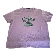 Polo Ralph Lauren T Shirt Men 3XB XXXL Purple Crewneck RL Phys Ed Graphic Tee