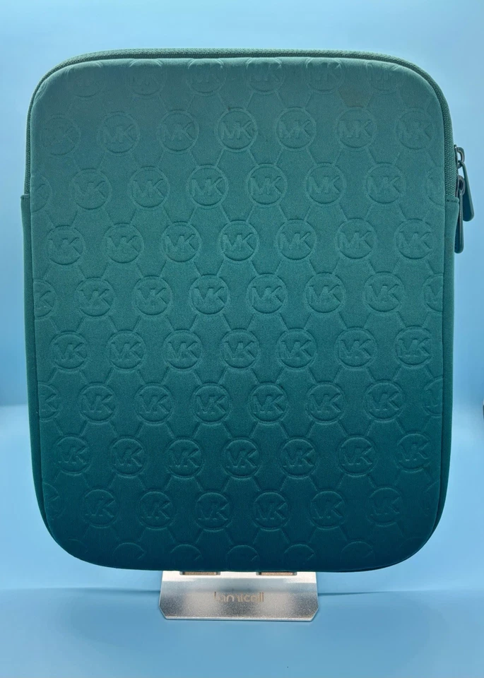 "Funda para tablet Michael Kors iPad verde azulado neopreno acolchada cierre de cremallera 8,5"" de ancho x 10"" de alto" Foto 4 de 4