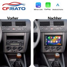 Autoradio CarPlay Android 15 per VW Polo 9N Golf 4 Passat B5 T5 GPS Navi RDS FM