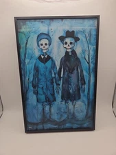 Lenticular Picture Halloween American  Gothic Take One Old Couple 3D New 
