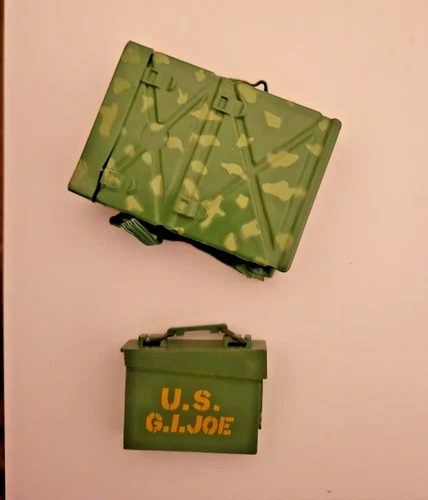 VINTAGE 1964 GI JOE ACTION SOLDIER CAMOUFLAGE CAMO FIELD PHONE and Ammo case L2