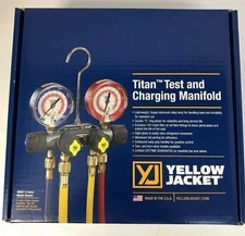 Yellow Jacket 49967 Titan™ Manifold, 3-1/8" Gauges, w/ Hoses, R22 / 404A / 410A