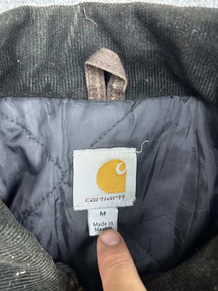 Carhartt J22 Jacket Mens Medium DKB Dark Brown Duck Canvas Quilted Work Coat - image 3 of 4