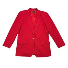 VTG Liz Claiborne Red Wool Blazer Womens 8P LizSport Petite Career Classic 90s