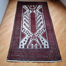 Antiker Teppich Belutsch  Afghanistan 185x96cm  handgeknüpft aus Wolle 1930er