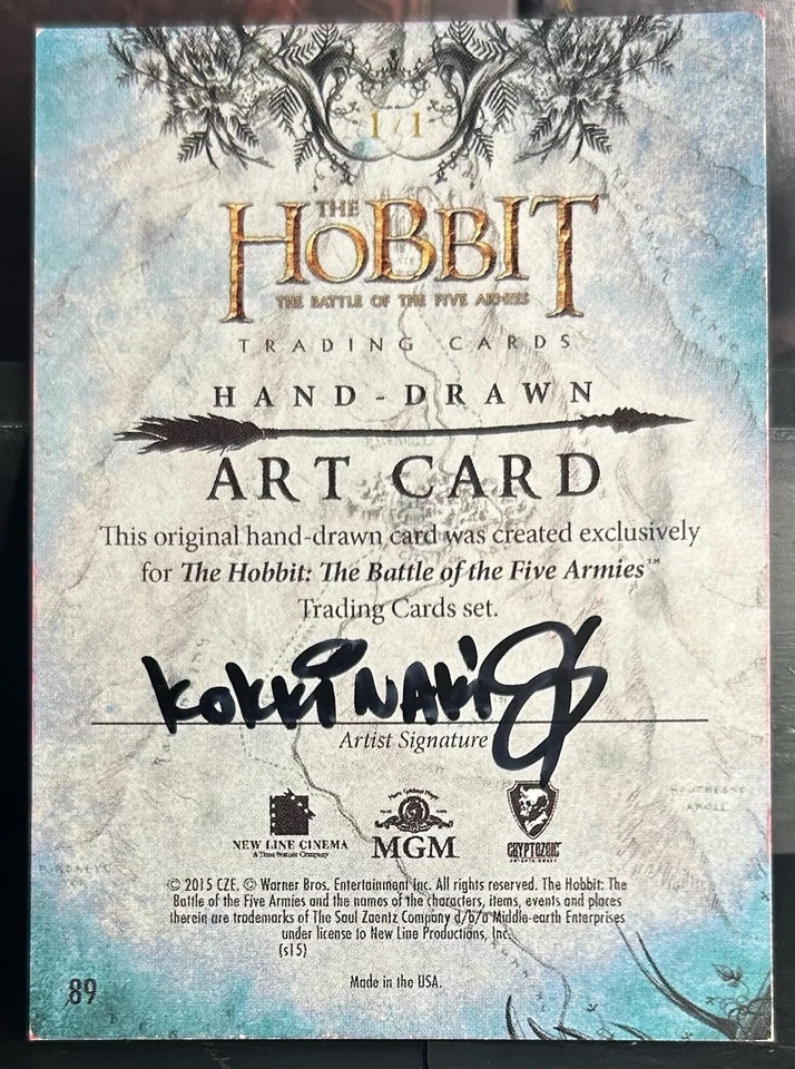 The Hobbit The Battle Of The Five Armies Sketch Card 1/1 Achilleas Kokkinakis - Image 3 of 4