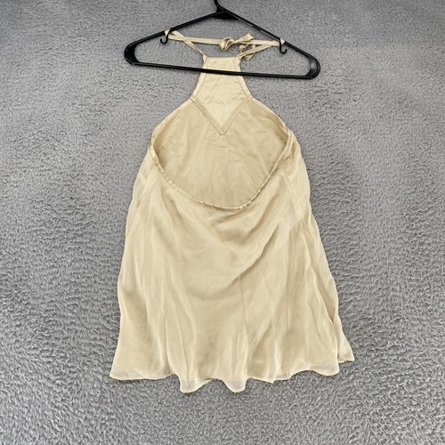 Express Y2K Halter Top Womens Medium Silk Embellished Beaded Open Back 90s - Picture 10 of 11