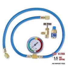 Ac U Charge Hose With Gauge Car Refrigerant R134a Recharge Tool Kit Auto Air