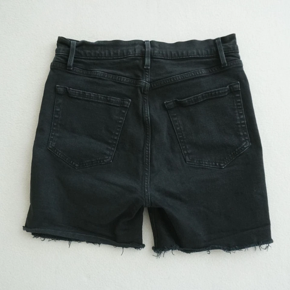 Pantalones cortos de mezclilla negros FRAME Le Vintage Bermudas para mujer talla 28 dobladillo crudo Foto 4 de 4