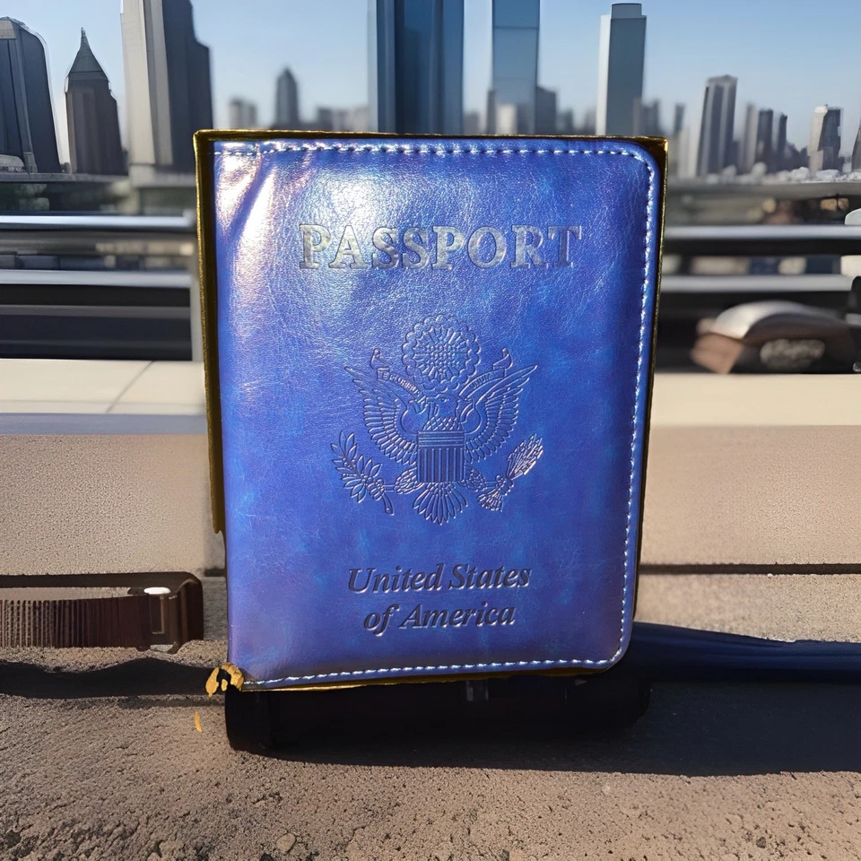 Nuevo Wotec Soporte para Pasaporte Ranura Protectora, Bloqueo RFID, Billetera para Pasaporte EE. UU. Foto 4 de 4