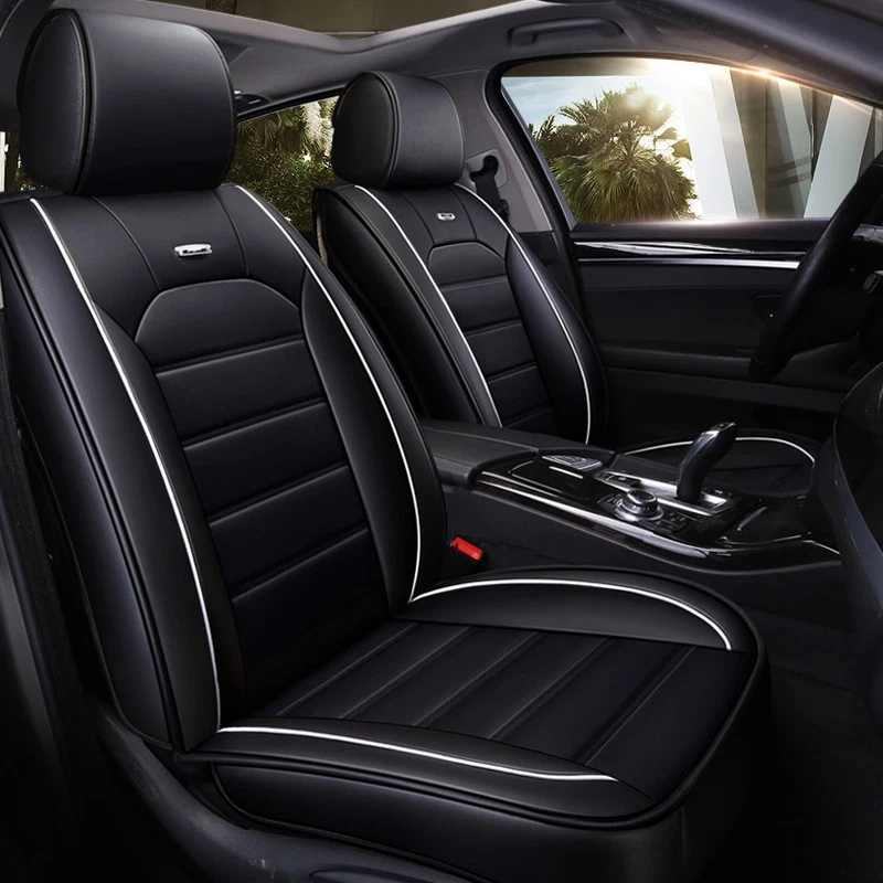 For Toyota Car Seat Covers Full Set 5-Seats Leather Front Rear Protectors Pad Foto 2 de 4