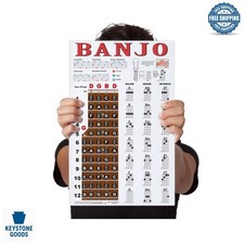 Banjo Chords Fretboard Chart - Laminated 11x17 - Beginner Intermediate Guide