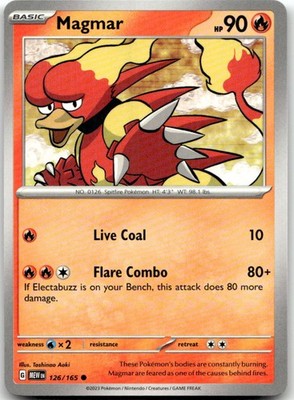 Magmar 126/165 Common 151 Pokemon Near Mint