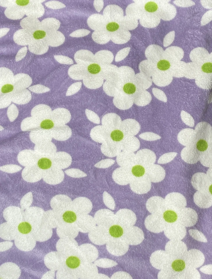 Manta de bebé floral Carters flores margarita púrpura blanco sherpa felpa polar adorable Foto 4 de 4