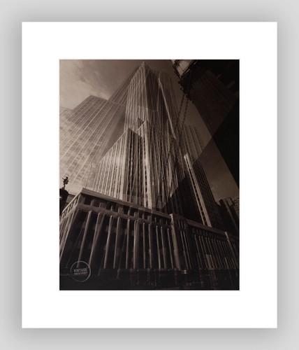 VTG Edward Steichen Architecture Maypole Empire State Engraving 1932 Mat 14x17 - Picture 2 of 2