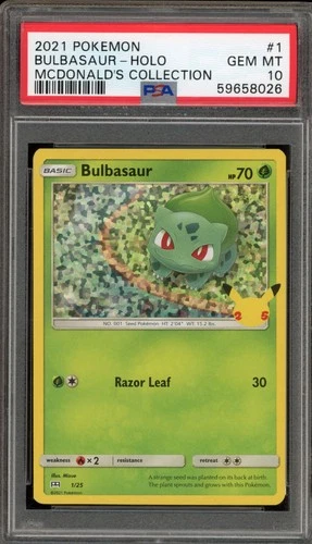 Pokemon 2021 Bulbasaur McDonald's Coll. Holo Promo #1 PSA 10 Gem Mint