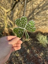 Sparkling Stained Glass Shamrock Suncatcher
