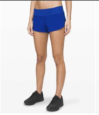 LULULEMON speed short 2.5'' In Jet stream blue size 14 NEW