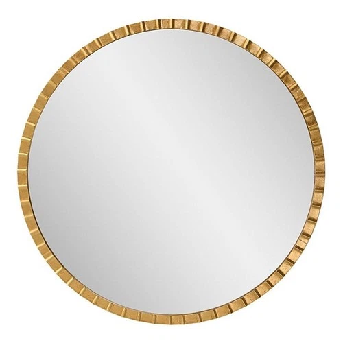 Uttermost Dandridge Round Contemporary Iron and MDF Mirror in Gold - Picture 1 of 7