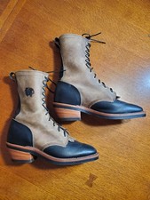 CHIPPEWA BOOT 11D Packer Logger Boots Shoes 2 Tone Brown Black Leather Work NICE