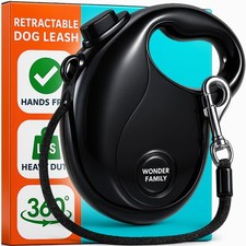 Retractable Dog Leash for Small Dogs 0-33 lbs , Black Reflective