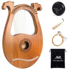 Professional 16-String Lyre Harp Maple Saddle Mahogany Body