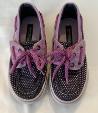 Sperry Top-Sider Bahama Navy/Purple Dot Us 10M-child