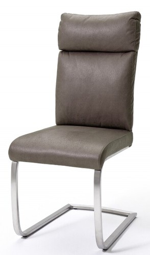 6 Freischwinger=Set Schwing - Stuhl Rabea RABE16BX Kunstleder Braun - Bild 1 von 6