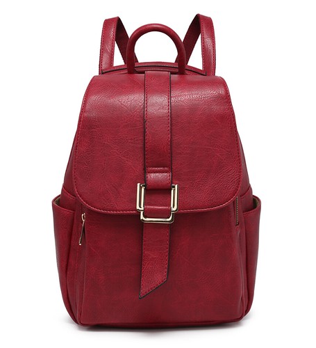 Boutique Imitación Cuero Mujer Cinturón y Hebilla Delantero Mediano Mochila Bolso Trasero - Imagen 12 de 12