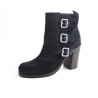 Tommy Hilfiger Stiefeletten Multi Band Blau Wildleder Mittelhoch Damen US 9 Eu - Bild 1 von 4