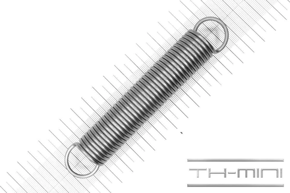 GUTEKUNST FEDERN Zug-Feder 2,5mm Haken Öse 22,5x130mm 19kg Spiral Edel-stahl rostfrei Metall