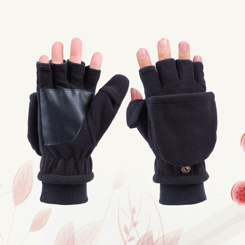 Fleece Flap Gloves Man Student Adult Thicken for Riding Double Layers - Picture 12 of 12