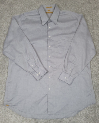 milano uomo dress shirts Milano Uomo Men's Size 17.5 34/35 Button Down Dress Shirt Grey