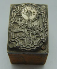 Vintage Printing Letterpress Printers Block IA B & T S A