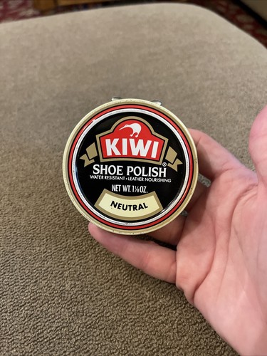 Vintage Kiwi Boot Polish Neutral Wax Shoe Polish Advertising Tin (JL)
