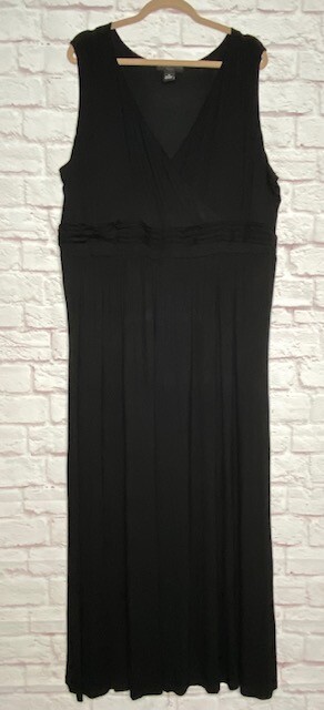 jett black knit cut out maxi dress 2X/3X Jet Column Stretchy Sleeveless Long group-CMOB145PUS