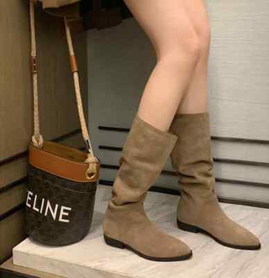 Stiefeletten Stiefel Absatz Niedrig Weich Elegant Beige Leder Kunststoff 40581