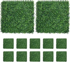 VIVOSUN 12pcs 20"x20" Artificial Boxwood Wall Hedge Mat Grass Fence Panel